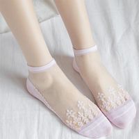 Women's Simple Style Classic Style Solid Color Holiday Daily Transparent Hollow Out Socks sku image 6