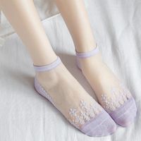 Women's Simple Style Classic Style Solid Color Holiday Daily Transparent Hollow Out Socks sku image 7