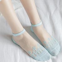 Women's Simple Style Classic Style Solid Color Holiday Daily Transparent Hollow Out Socks sku image 8