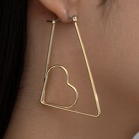 1 Pair IG Style Exaggerated Heart Shape Plating Ferroalloy Earrings main image 1