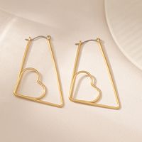 1 Pair IG Style Exaggerated Heart Shape Plating Ferroalloy Earrings main image 5