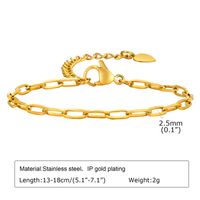 Simple Style Geometric 201 Stainless Steel Gold Plated Girl'S Anklet main image 2