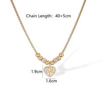304 Stainless Steel 18K Gold Plated Simple Style Commute Inlay Heart Shape Life Tree Zircon Pendant Necklace main image 2