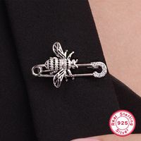 Elegant Luxurious Bee Sterling Silver Plating Inlay Zircon Unisex Brooches 1 Piece main image 3
