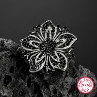 Elegant Glam Flower Sterling Silver Artificial Gemstones Artificial Diamond Unisex Brooches 1 Piece main image 5