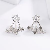 1 Pair Princess Simple Style Crown Plating Inlay Sterling Silver Zircon White Gold Plated Ear Studs main image 5