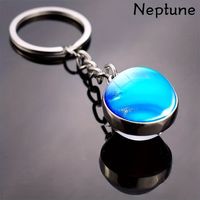 Modern Style Earth Stainless Steel Glass Inlay Glass Unisex Keychain main image 10