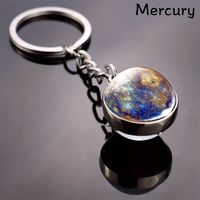 Modern Style Earth Stainless Steel Glass Inlay Glass Unisex Keychain main image 9