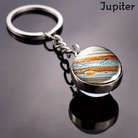 Modern Style Earth Stainless Steel Glass Inlay Glass Unisex Keychain main image 5