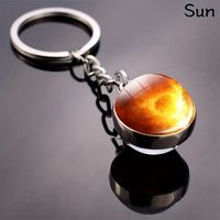 Modern Style Earth Stainless Steel Glass Inlay Glass Unisex Keychain sku image 4