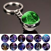 Simple Style Constellation Glass Synthesis Alloy Glass Unisex Keychain main image 1