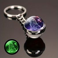 Simple Style Constellation Glass Synthesis Alloy Glass Unisex Keychain sku image 7