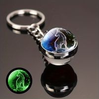 Simple Style Constellation Glass Synthesis Alloy Glass Unisex Keychain sku image 5