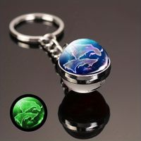 Simple Style Constellation Glass Synthesis Alloy Glass Unisex Keychain sku image 8