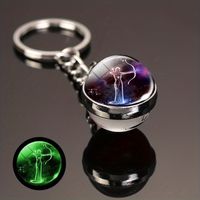 Simple Style Constellation Glass Synthesis Alloy Glass Unisex Keychain sku image 6