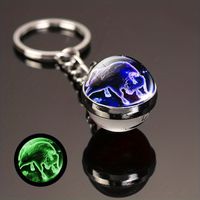 Simple Style Constellation Glass Synthesis Alloy Glass Unisex Keychain sku image 3