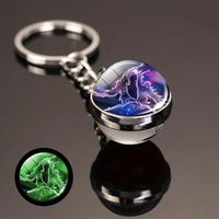 Simple Style Constellation Glass Synthesis Alloy Glass Unisex Keychain sku image 9