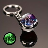Simple Style Constellation Glass Synthesis Alloy Glass Unisex Keychain sku image 10