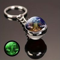 Simple Style Constellation Glass Synthesis Alloy Glass Unisex Keychain sku image 11