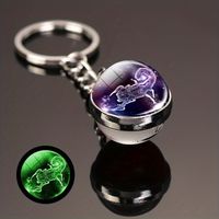 Simple Style Constellation Glass Synthesis Alloy Glass Unisex Keychain sku image 12