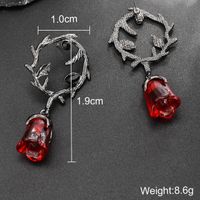 1 Pair Retro Romantic Rose Plating Inlay Alloy Resin Drop Earrings sku image 1