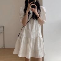 Women's Regular Dress Classical Round Neck Short Sleeve Solid Color Knee-Length Holiday main image 4