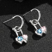 1 Pair IG Style Romantic Heart Shape Plating Inlay Alloy Rhinestones Drop Earrings main image 3