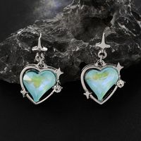 1 Pair IG Style Romantic Heart Shape Plating Inlay Alloy Rhinestones Drop Earrings main image 6