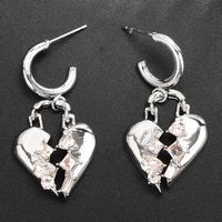 1 Pair IG Style Romantic Heart Shape Plating Inlay Alloy Rhinestones Drop Earrings main image 7
