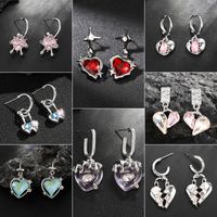 1 Pair IG Style Romantic Heart Shape Plating Inlay Alloy Rhinestones Drop Earrings main image 1