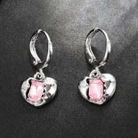 1 Pair IG Style Romantic Heart Shape Plating Inlay Alloy Rhinestones Drop Earrings main image 10