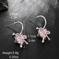 1 Par Estilo IG Romántico Forma De Corazón Enchapado Embutido Aleación Diamantes De Imitación Pendientes De Gota sku image 2