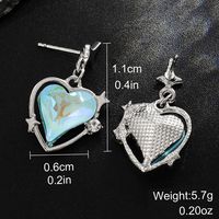 1 Pair IG Style Romantic Heart Shape Plating Inlay Alloy Rhinestones Drop Earrings sku image 3