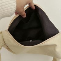 Women's Cotton Solid Color Basic Square Zipper Ruched Bag main image 9