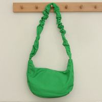 Women's Cotton Solid Color Basic Square Zipper Ruched Bag main image 8