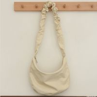 Women's Cotton Solid Color Basic Square Zipper Ruched Bag main image 7
