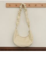 Women's Cotton Solid Color Basic Square Zipper Ruched Bag sku image 3