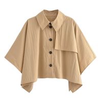 Women's Simple Style Solid Color Coat Cloak Trench Coat main image 1