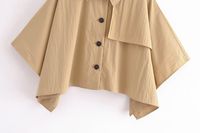 Women's Simple Style Solid Color Coat Cloak Trench Coat main image 3