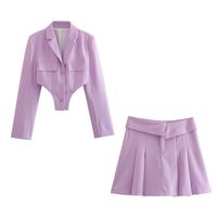 Holiday Street Women's Elegant Streetwear Solid Color Polyester Skirt Sets Skirt Sets main image 1
