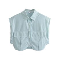 Women's Shirt Blouse Short Sleeve Blouses Pocket Vacation Geometric main image 3