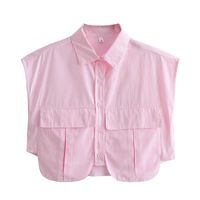 Women's Shirt Blouse Short Sleeve Blouses Pocket Vacation Geometric main image 5