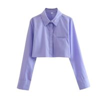 Women's Blouse Long Sleeve Blouses Pocket Vacation Solid Color main image 4