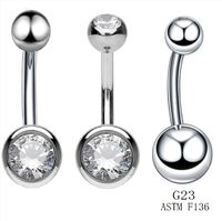 1 Piece Belly Rings Simple Style Solid Color Pure Titanium Belly Rings main image 6