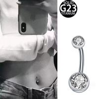 1 Piece Belly Rings Simple Style Solid Color Pure Titanium Belly Rings main image 1