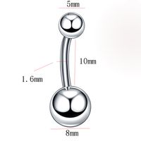 1 Piece Belly Rings Simple Style Solid Color Pure Titanium Belly Rings main image 5