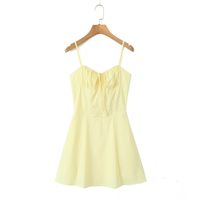 Women's Strap Dress Simple Style Strap Backless Sleeveless Solid Color Above Knee Holiday Street main image 5