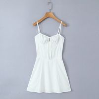 Women's Strap Dress Simple Style Strap Backless Sleeveless Solid Color Above Knee Holiday Street main image 1
