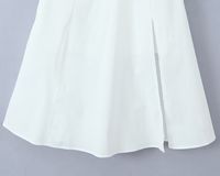 Frau Normales Kleid Britischer Stil Bootshals Reißverschluss Kurzarm Einfarbig Maxi Langes Kleid Ferien main image 4