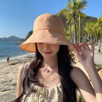 Women's Simple Style Solid Color Bow Knot Big Eaves Sun Hat sku image 6
